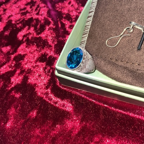 Sterling Silver Heavy Jeweled Bracelet and Ring Set - Picture 5 of 7